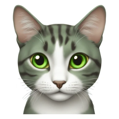 realistic green eyed cat sticker