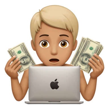 Scammer hacking money sticker