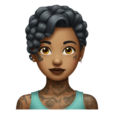 portrait of a girl with tattoos sticker