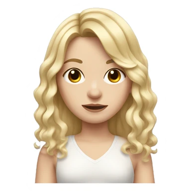 pale gym girl with wavy blond hair and curtain bangs sticker