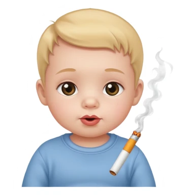 Baby smoking a cigarette sticker