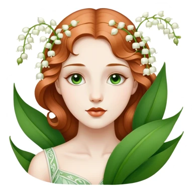 Lily of the valey art nouveau  sticker