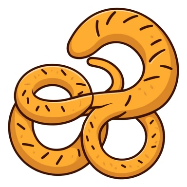 cartoon sticker of a simit, Turkish sesame bread ring sticker