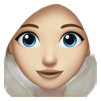 blonde girl with blue eyes and long eyelashes with dark eyebrows  sticker