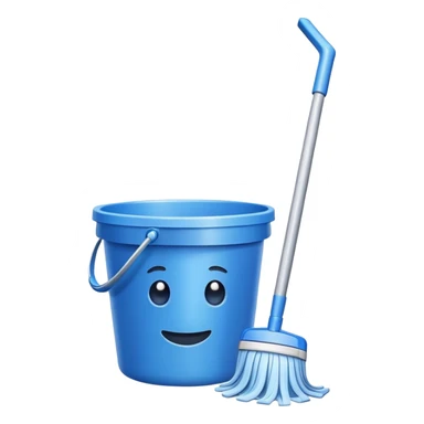 mop and bucket for cleaning sticker