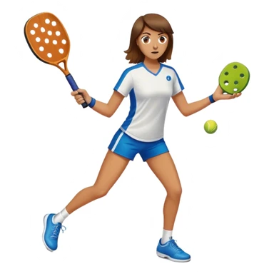 Brown haired 23 year old smashing pickleball paddle on ground sticker