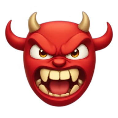 Angry and hungry devil sticker