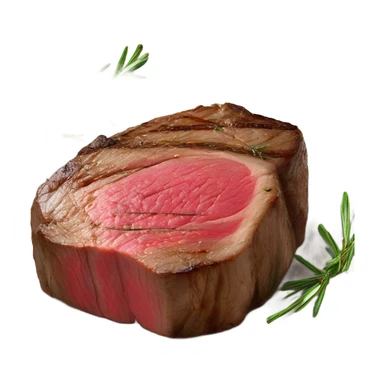 Medium rare filet mignon with butter and rosemary  sticker