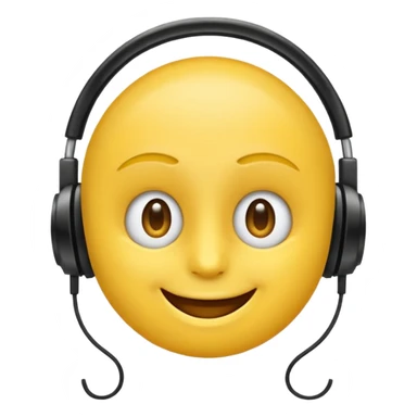 un emoji qui écoute de la musique avec un sourire discret  sticker