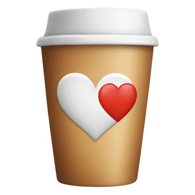 Coffee cup with a love heart on it sticker