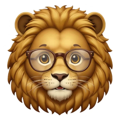 Lion with glasses sticker