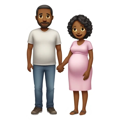 Pregnant mother with father sticker