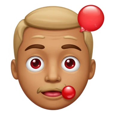 Man with red bubble in mouth sticker