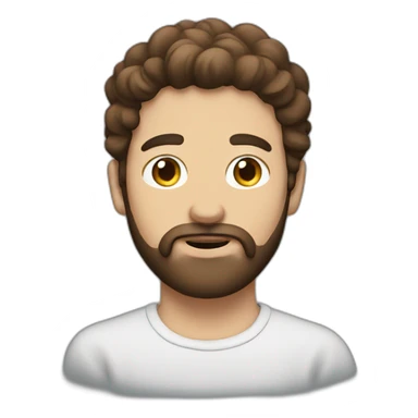 A Man with brown hair a Beard and a cloud in front of his face sticker