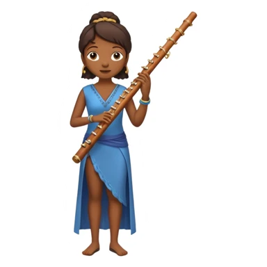 black woman playing flute full body sticker