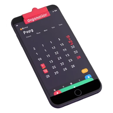 organization app on smartphone with calendar and to-do list sticker