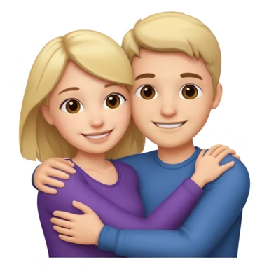 a cute couple hugging sticker