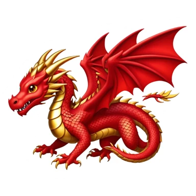 mythical dragon with scales and wings sticker