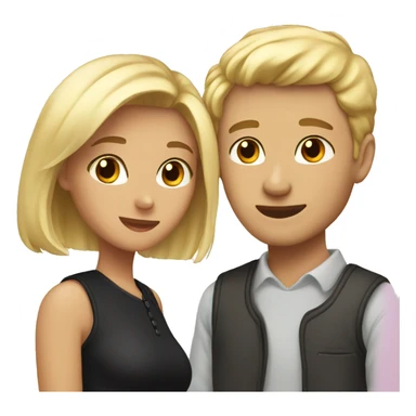 Couple in love, blond girl and a men with short black hair sticker