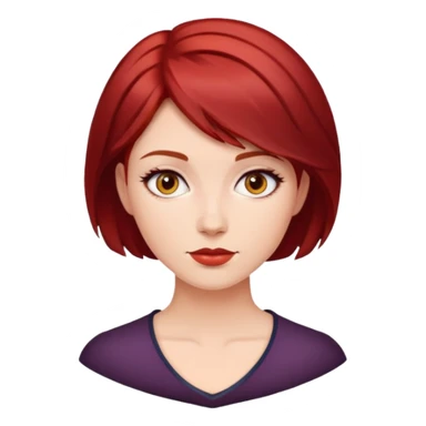 Mulher de cabelo curto vermelho escuri sticker