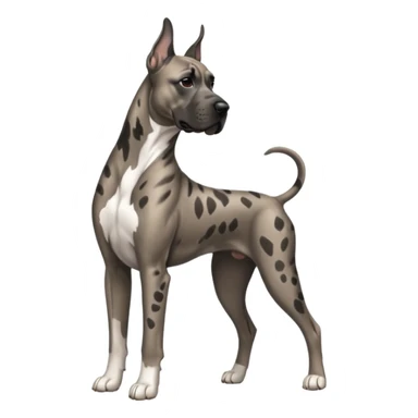 Brindle color, miniature Great dane, sticker