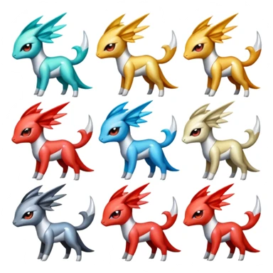 Shiny Colorful Meloetta-Latias-Koraidon-Peppercat-Wargreymon-Protogen-Pokémon-Digimon-Fakémon-fusion-hybrid-creature sticker