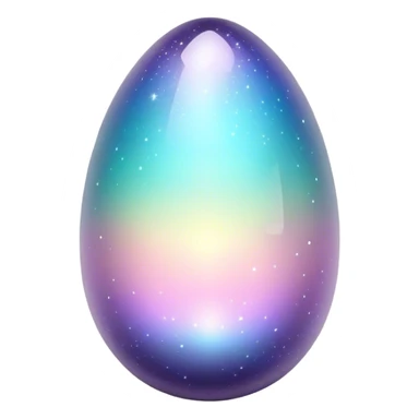 Dark Sparkly glossy glittery Pastel iridescent transparent bio-luminescent glass crystal egg sticker
