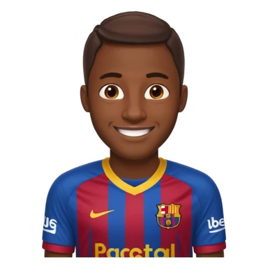 lamine yamal con la camiseta del barca sticker
