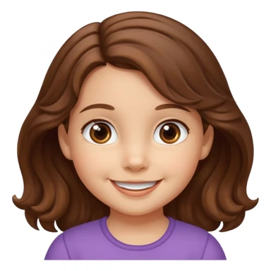 3yr old girl wavy brown hair brown eyes sticker