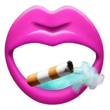 Neon pink lips are blowing smoke, and a cigarette is in her mouth sticker