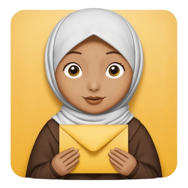 turkey bird wearing a hijab holding a yellow paper sticker