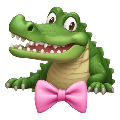 Crocodile with pink bow sticker