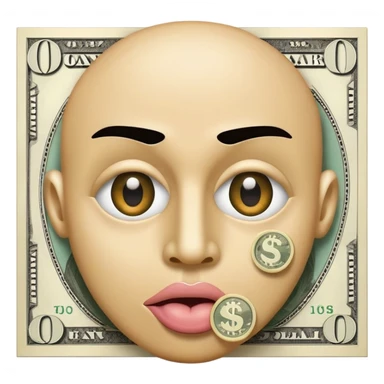 face with money eyes and dollar sign tongue sticker
