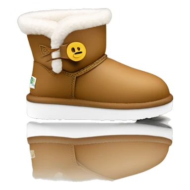 Tan Ugg ultra miniboot shoes with white fleece inside sticker