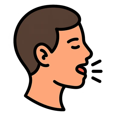 color outline icon of a person mewing, profile view sticker