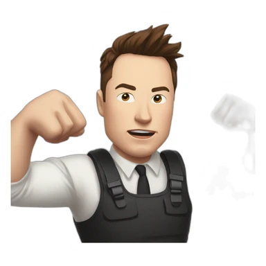 Elon musk fighting with mr beast sticker