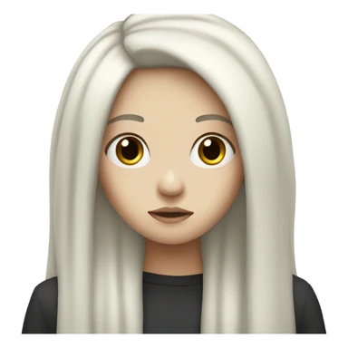 Pale girl with long black hair sad sticker