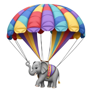 elephant riding parachute sticker