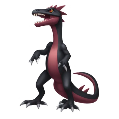 cool edgy black and maroon Dark-type nargacuga Salazzle reptile Pokémon full body sticker