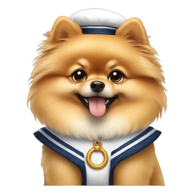 Pomeranian wearing sailor costume sticker