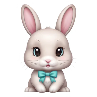 a cute bunny with a bow sticker