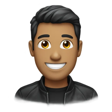 smiling man in black jacket sticker
