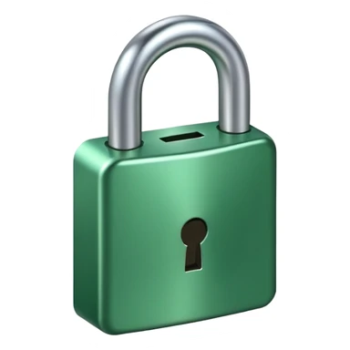 small green lock, minimal design sticker