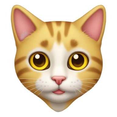 Gato con los ojos de corazon amarillo  sticker