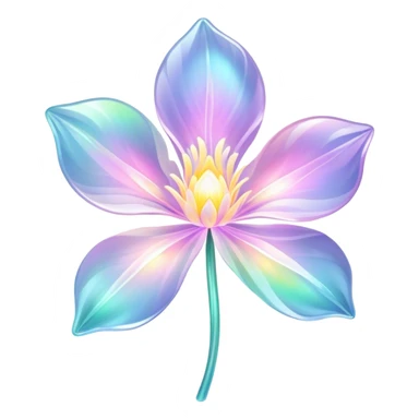 Pastel iridescent transparent bio-luminescent flower sticker