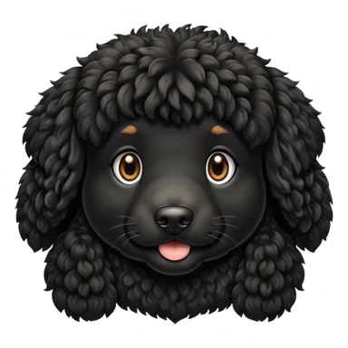 all black double doodle dog no background sticker