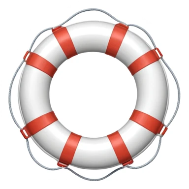 lifebuoy object icon, red and white float ring, glossy plastic, 3D cartoon, soft shadow, mobile game icon style, centered, clean background, no text, no watermark
 sticker