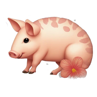 retro groovy hippie floral patterns on a pig armadillo centipede sticker
