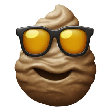poop emoji with sunglasses sticker