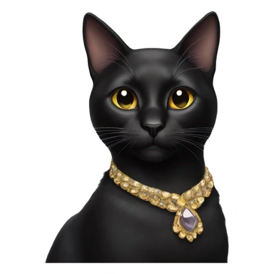 Glamorous black cat sticker